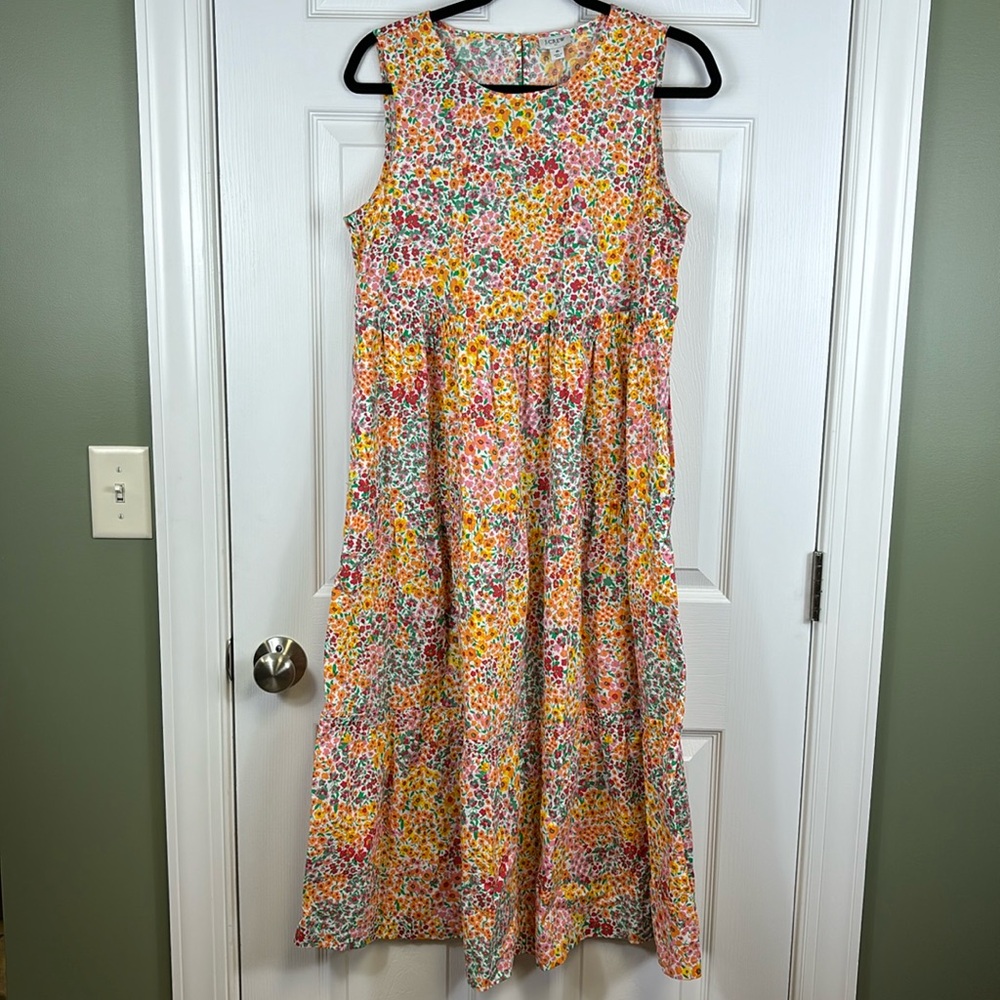 NWT J. Crew mixed floral tiered midi dress sz 6 - Picture 3 of 10